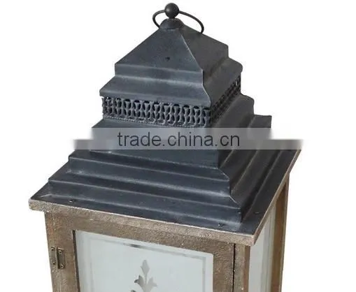 New Design Wooden Lantern With Silk Printing Glass photo-4