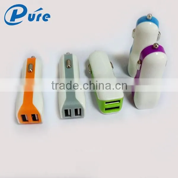 Hottest Selling Colorful Dual Usb Car Charger 5V 2A Output for IPhone 6 Travel Phone Charger,promotional Multipurpose Double 2 photo-3