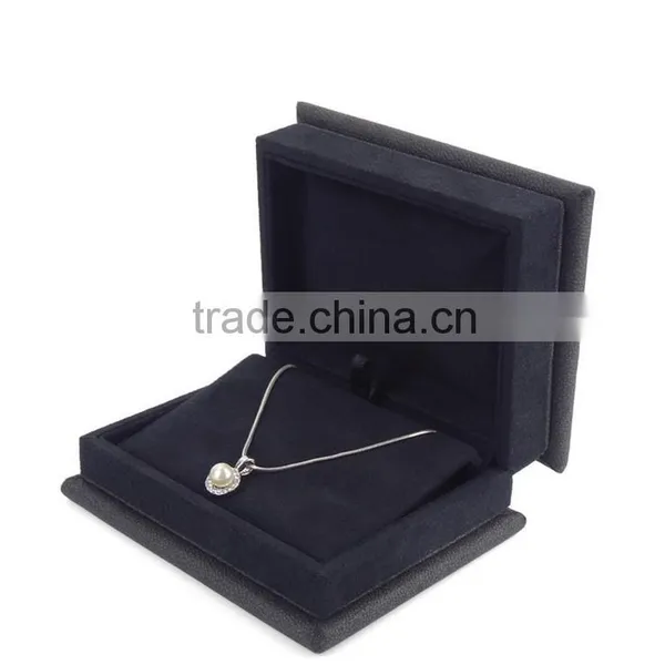 Chinese Factories Wholesale Custom High PU Leather Jewelry Box, Black Necklace Gift Box photo-2