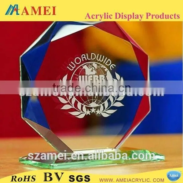 Customized China Crystal Award Trophy,award Ribbon Rosette Wholesale