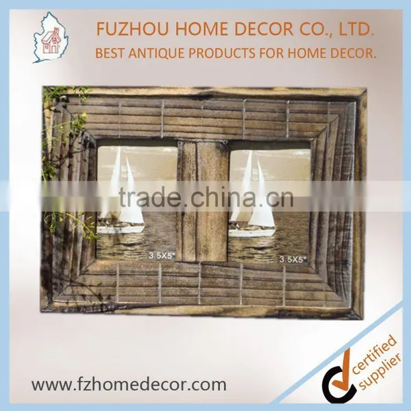 2017 Hot Selling Good Quality Decorative Antique Wooden Photo Frame With Multi Opening photo-3