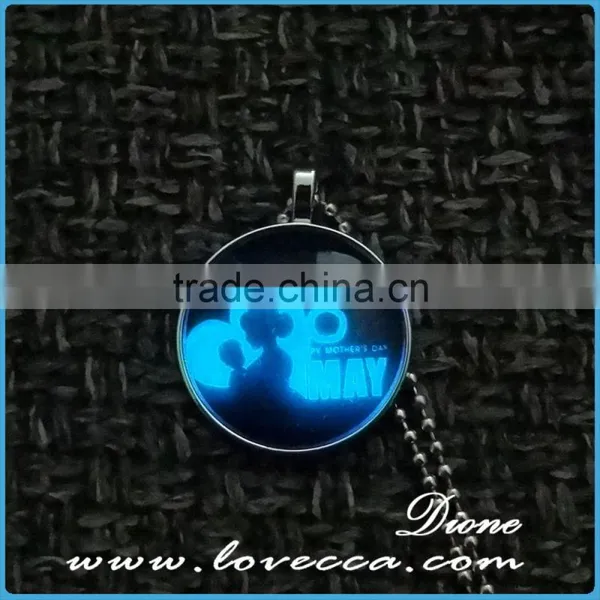 Hot Selling Stock Creative Glow in the Dark Round Pendant Luminous Necklace photo-5
