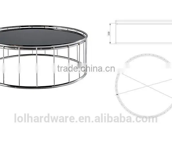 Round Coffee Table With Metal Base photo-4