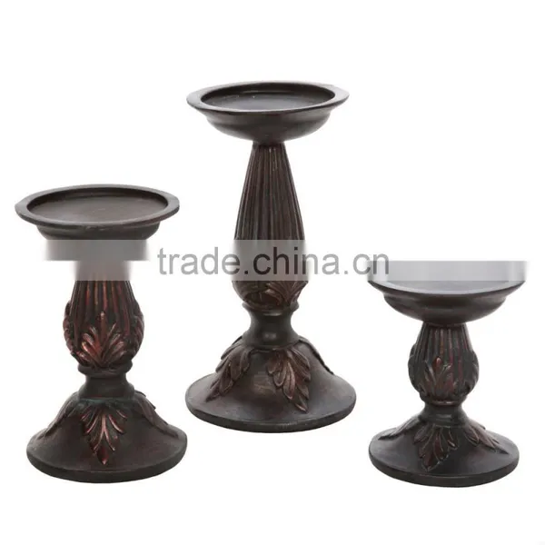 Retro Hosley's Set of 3 Resin Pillar Candle Holders photo-2