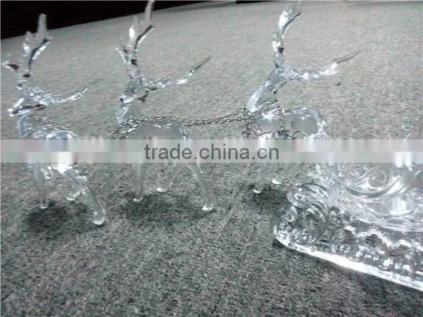 2016 Hot Sale Three Acrylic Reindeer and Sleigh Christmas Decoration photo-2