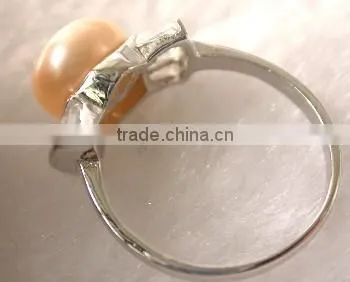2014 Latest Fashion Round Pink Lady Tahitian Pearl Ring photo-3