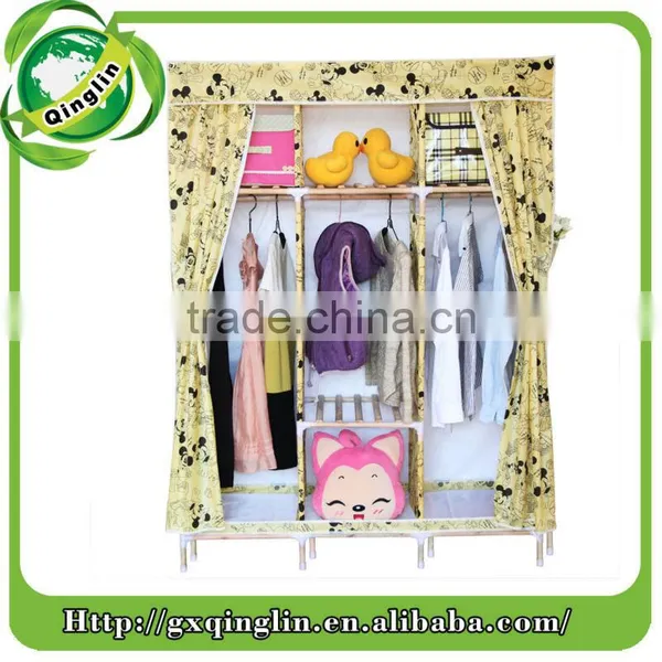 Modern Style High Qulity Oxford Fabric Solid Wardrobes for Home Furniture photo-5