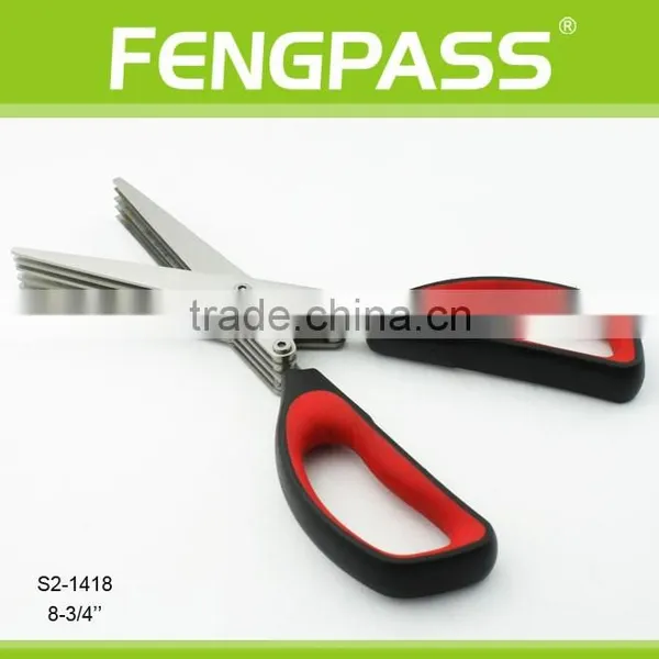 S2-1418 8-3/4 Inch Good New Plastic Handle With Layer Soft Grip Herb Scissors photo-5