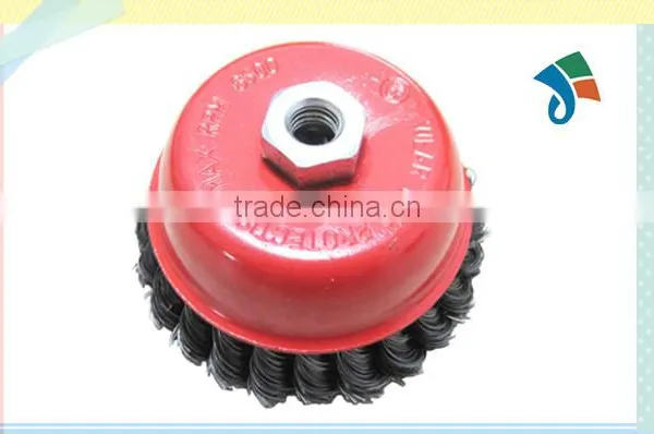 Knotted Steel M14x2 Thread Round Twist Wire Cup Brushes photo-2