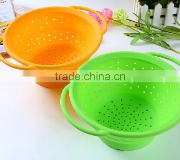 Silicone Birdbath Folding Bowls Kitchen Basket Wash Basin Silicone Basket photo-3