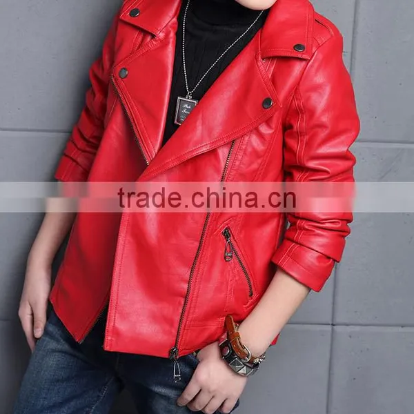Zm40670b High Quality Wholesale Boys pu Jacket Auntum Children's Leather Jacket photo-6