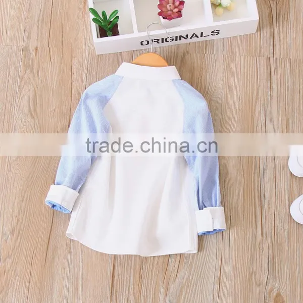 2-7 Years 2017 New Wholesale Autumn Full Sleeve Cotton Stitching Kids Boys Shirt photo-3