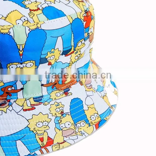 2015 New Style Digital Print Fabric Plain Bucket Hat Wholesale Blank Custom Kids Plain Bucket Hats photo-2