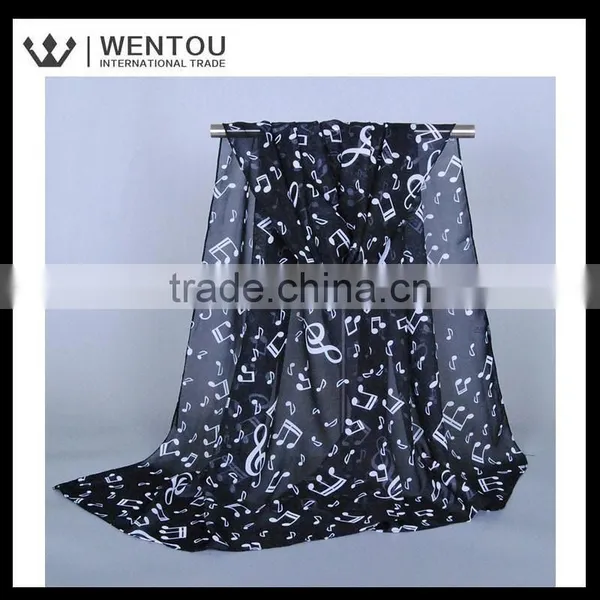 Wholesale Fashionable Music Notes Printed Scarf photo-5