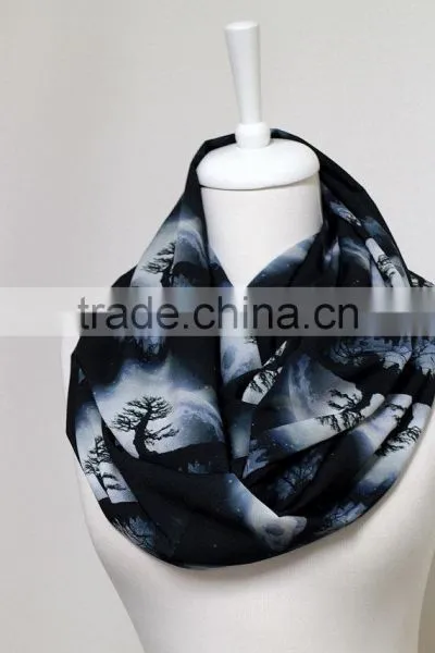 Tree of Life Infinity Scarf, Moon Scarf, Loop Scarf Circle Scarf Gift Ideas for Her, Spring - Summer - Fall - Winter Session photo-2