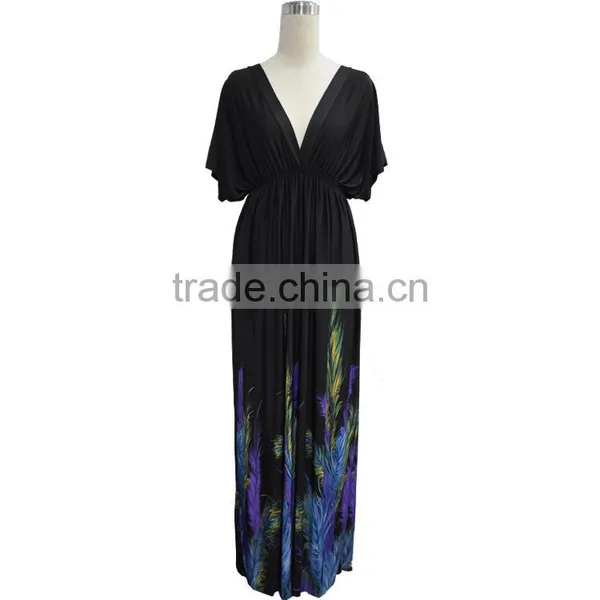 Hot 2016 High Quality Brand Women Summer Dresses Striped Print Long Dress Beach Boho Maxi Dress Feminine Plus Size Wholesale photo-4