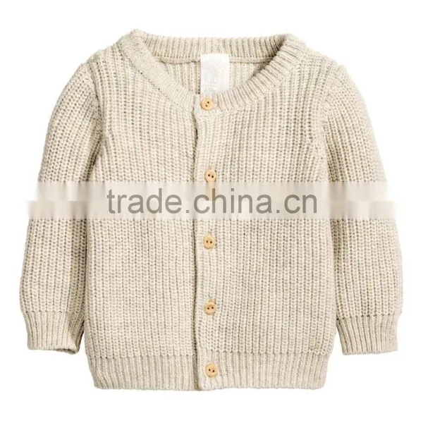 Ribbed Cardigan Kids Cable Knit Heavy Sweater for Baby photo-3
