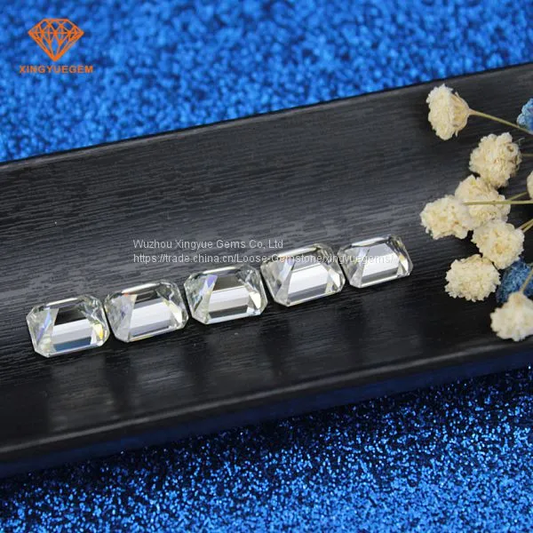 Cheapest Price 8mm 2CT Loose Gem Stones GH Color Emerald Fancy Cut Lab Created Moissanite Diamonds​ photo-5