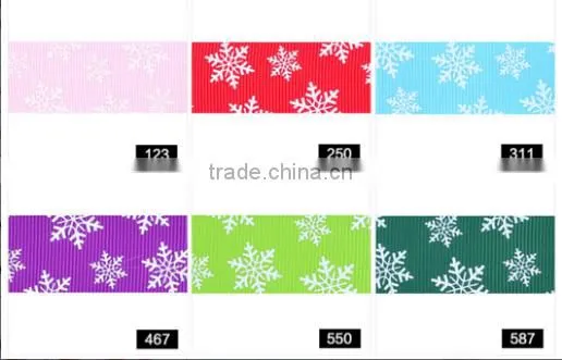 Hi-ana Ribbon 196 Merry Christmas White Snow Printed Satin Ribbon photo-2