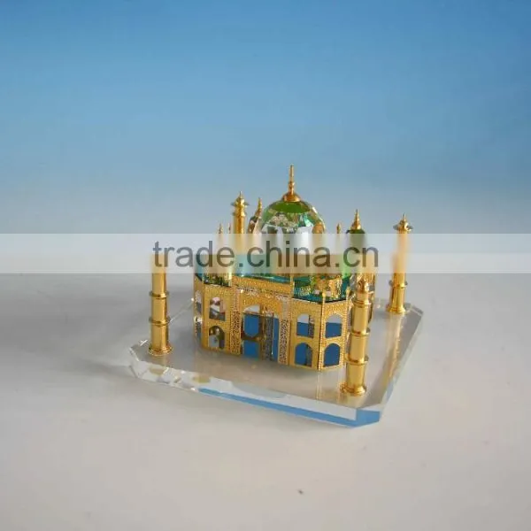 High Quality K9 Crystal Taj Mahal Model With 24k Gold Plating Metal JC0008 photo-2