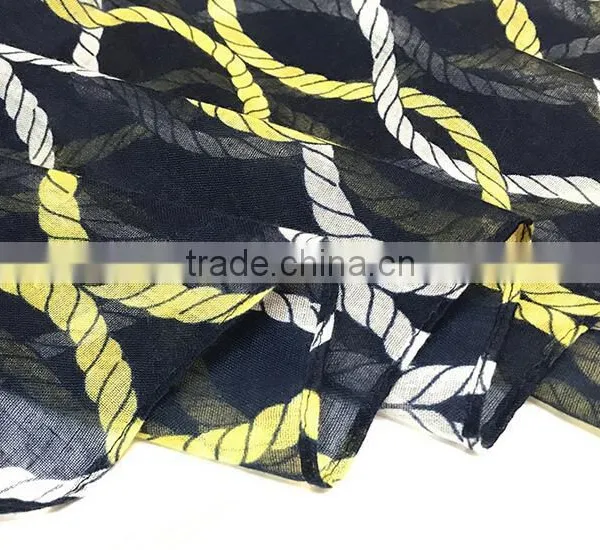 High Quality Thick Voile Printed Scarf Women Spring Summer New Styles Fashion Scarves Shawl photo-3