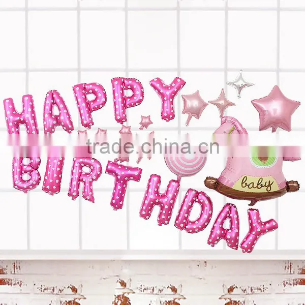 Foil Helium Balloon Party Decoration Happy Birthday Colorful Flower Balloon Set photo-3