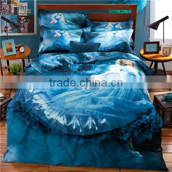 New Arrival Cinderella Bedding Set Movie Character Cotton Bedding Set Kids Cartoon Bedding Set New Design