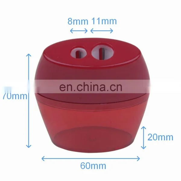 7.0x6.0x2.0cm Plastic Barrel Double Hole Pencil Sharpener photo-4