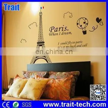 Top Selling DIY Removable PVC Decals Paris Eiffel Tower Pattern Wall Stickers,decorative Stickers for Wall photo-2