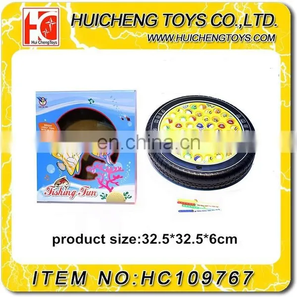 Funny Eco-friendly 32.5cm B/O Musical Trye Shape Fishing Game Toys for Kids EN71