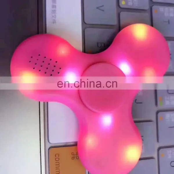 New Arrival 4 Colors Hand Spinner + Bluetooth Speaker LED Light Flash Toy Tri Fidget Finger Spinner photo-5
