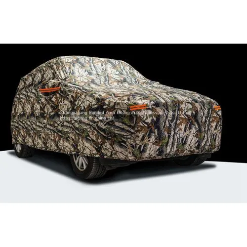 PU Coated Camouflage PEVA Add Cotton Fabric SUV Car Covers photo-3