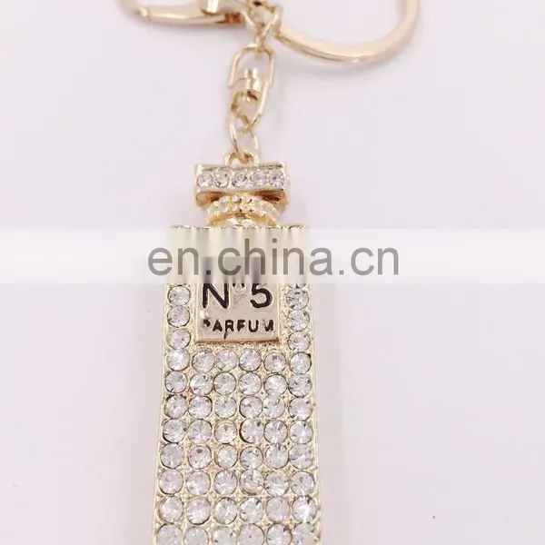 Rhinestone Crystal Keyring Charm Pendant Purse Bag Key Ring Chain Keychain Perfume Bottle Very Hot Sale photo-3