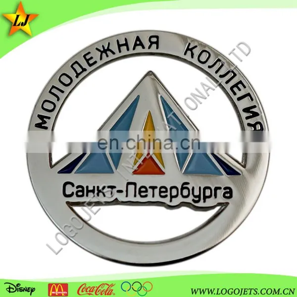 Wholesale 3D Silver Metal Promotional Eco-friendly Badge Pin