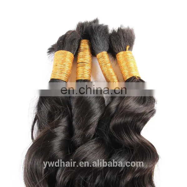 Unprocessed 8A Wholesale Indian Virgin Hair Full Cuticle Ponytail Bulk Hair Deep Wave Human Hair For Braiding Paypal Accept photo-5