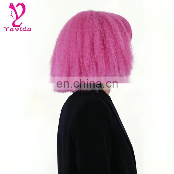 Wholesale Highlights Color Afro Kinky Curly Synthetic Hair Wig