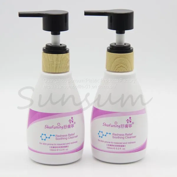 Custom Logo 150ml Plastic Cosmetic Lotion Bottle With Bamboo Pump photo-3
