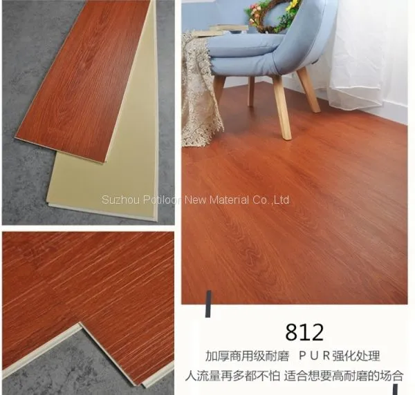 SPC Floor PVC Flooring Sheet Tiles Slotted Click Lock 9″*48″size