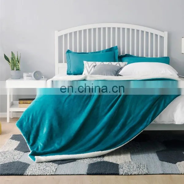 Moving Decoration Single Plain Flannel White Lamb Sherpa Blanket photo-5