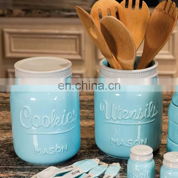250ml New Factory Custom Empty Decorative Mini Ball Round Small Wide Mouth Ceramic Mason Jar With Lid photo-4
