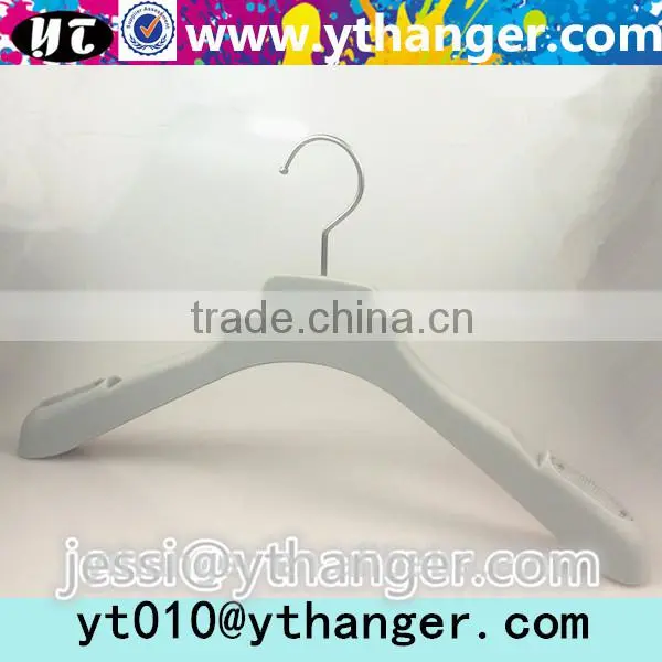 YY0487 Custom Clothing Brands White Rubber Paint Clothes Hanger photo-3