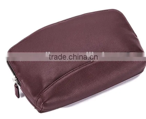 Waterproof Practical Genuine Leather Cosmetic Bag, Leather Makeup Organizer Case Lady photo-4