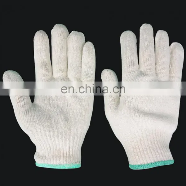 Custom Logo Industrial Grip Knit Durable Safety Labour Protection Working White Cotton Gloves For Gardening photo-4
