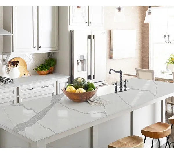 Code：6754，Calacatta Artificial Stone Quartz Slab Kitchen Countertops photo-3