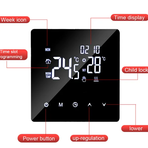 New Touch Screen WiFi Underfloor Heating Temperature Controller Graffiti Remote App Electric Underfloor Heating Temperature