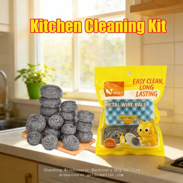 Wholesale Stainless Steel Scour Ball Durable Kitchen Cleaner Set photo-3