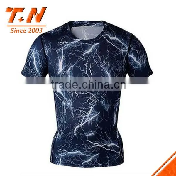 Custom Sublimation Printed Men Short Sleeve Rash Guard photo-2