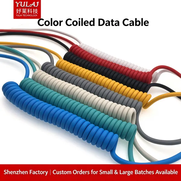 Multi-core Braided Spring Spiral Charging Cable Slingshot Customized Cable Retractable Elastic Braided Data Cable