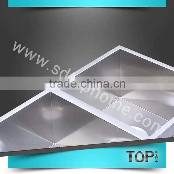 TH-RA3018A Stainless Steel Handmade Sink With CUPC Square Corner Double Bowls Undermount Sink Kitchen Sink photo-5
