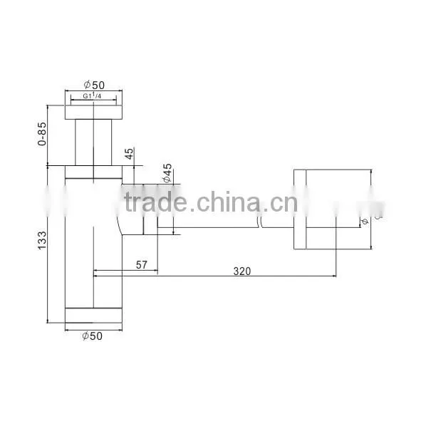Western Style Basin Accessories Brass Waste Bottle Trap Chrome Plated Sink Siphon(J221) photo-2